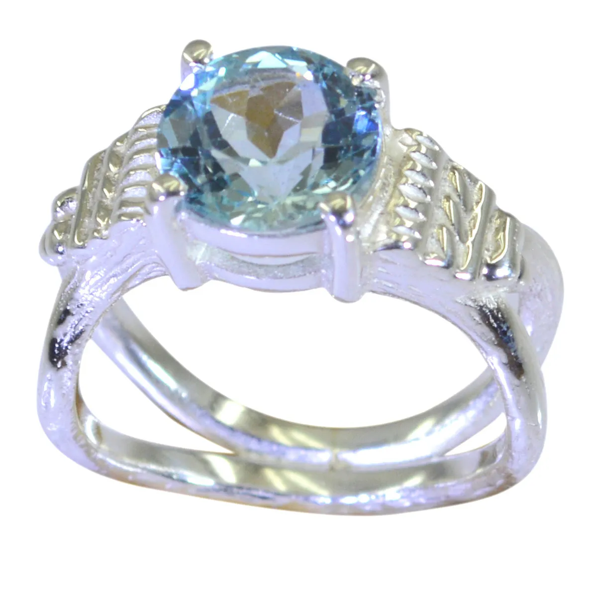 Desirable Gemstone Blue Topaz 925 Sterling Silver Ring Jewelry Rack