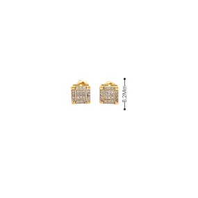 Diamond 0.20Ctw Square Shaped Earrings