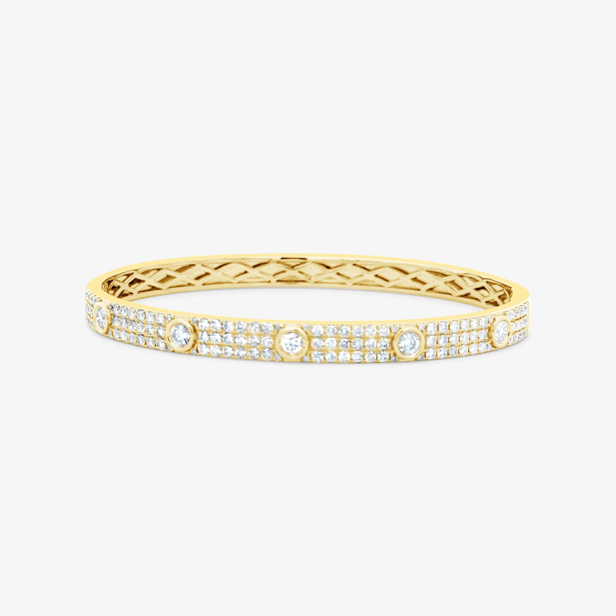 Diamond Bezel & Pave Bangle Bracelet