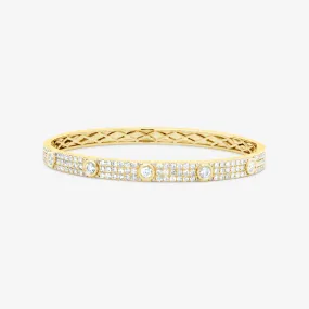 Diamond Bezel & Pave Bangle Bracelet