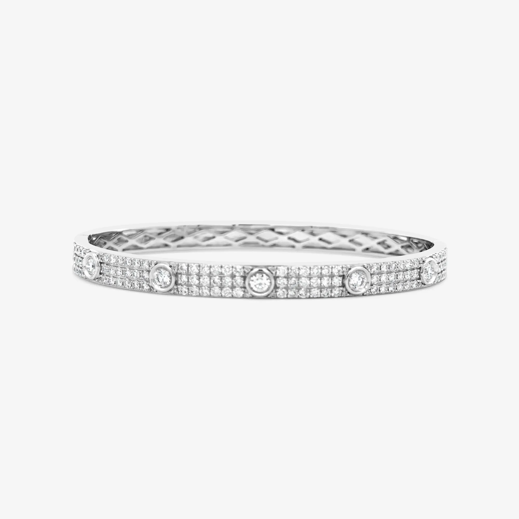 Diamond Bezel & Pave Bangle Bracelet