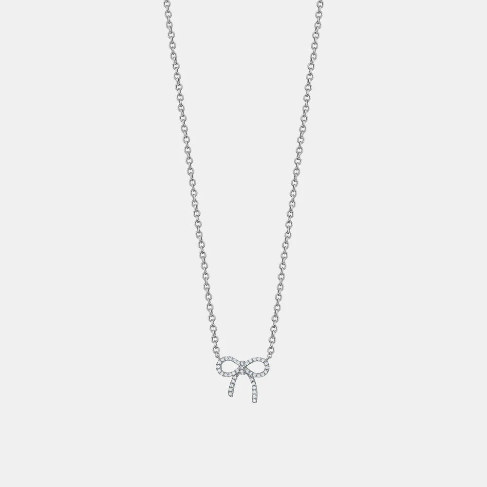 Diamond Bow Necklace