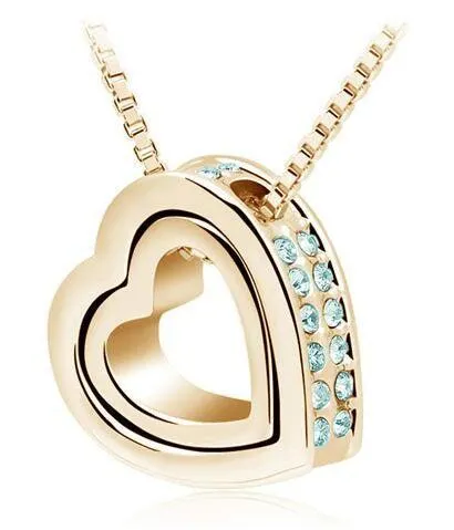 DOUBLE HEART PENDANT NECKLACE