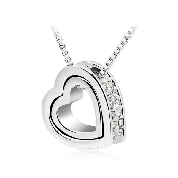 DOUBLE HEART PENDANT NECKLACE