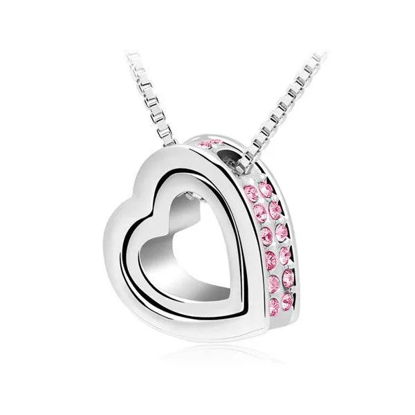 DOUBLE HEART PENDANT NECKLACE