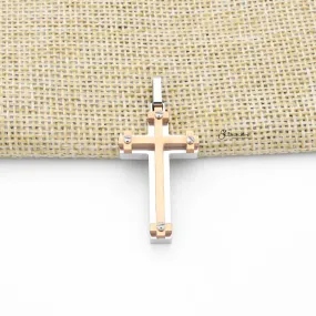 Double Layer Rose Gold Cross Pendant