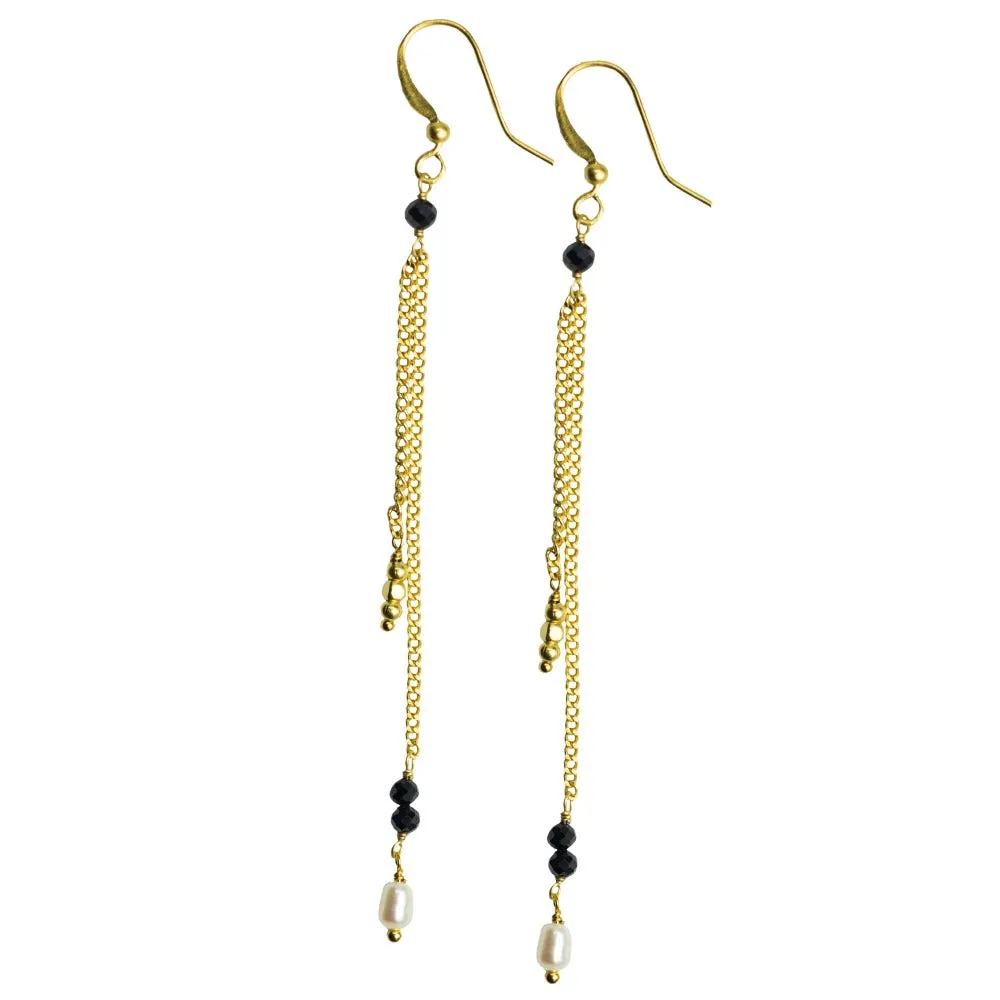 EARRING KELLY DROP ONYX