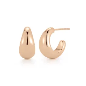 EF Collection - Gold Jumbo Dome Huggie Earrings, Rose Gold