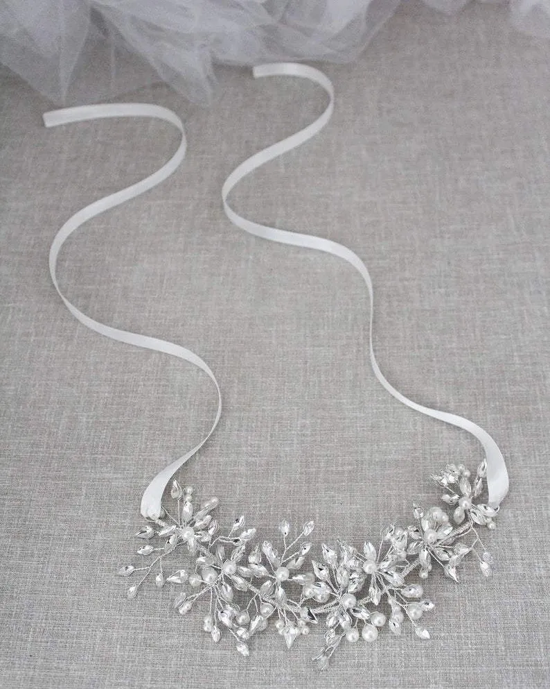 Elegant Pearl and Crystal Hairpiece