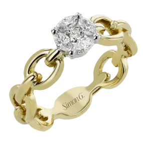 Engagement Ring in 18k Gold with Diamonds