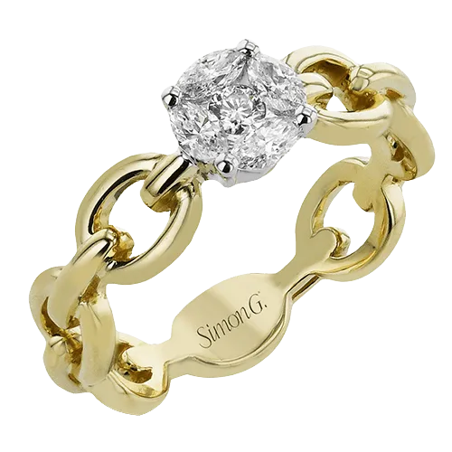 Engagement Ring in 18k Gold with Diamonds