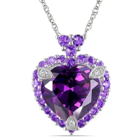 European and American Luxury Amethyst Love Pendant Necklace