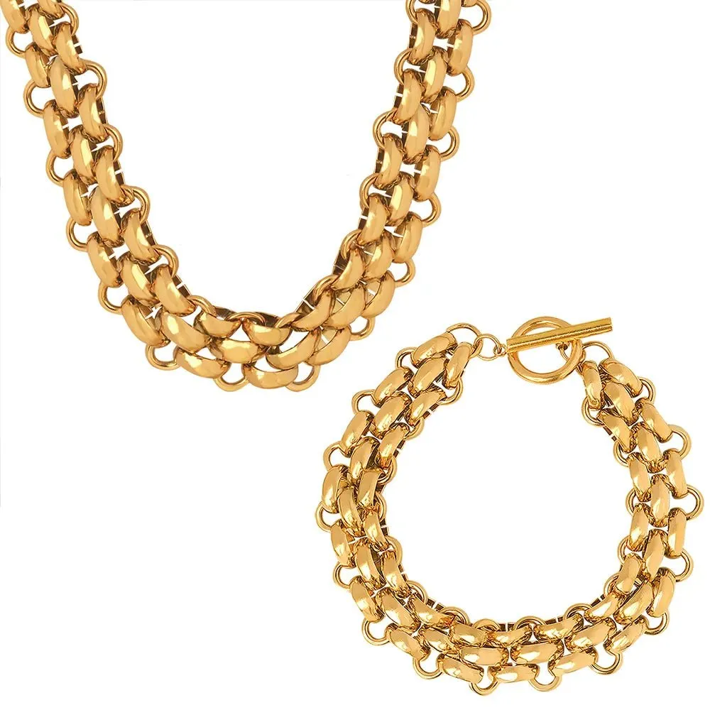 Exaggerated Cool Girl Necklace Bracelet - Elevate Your Style Game