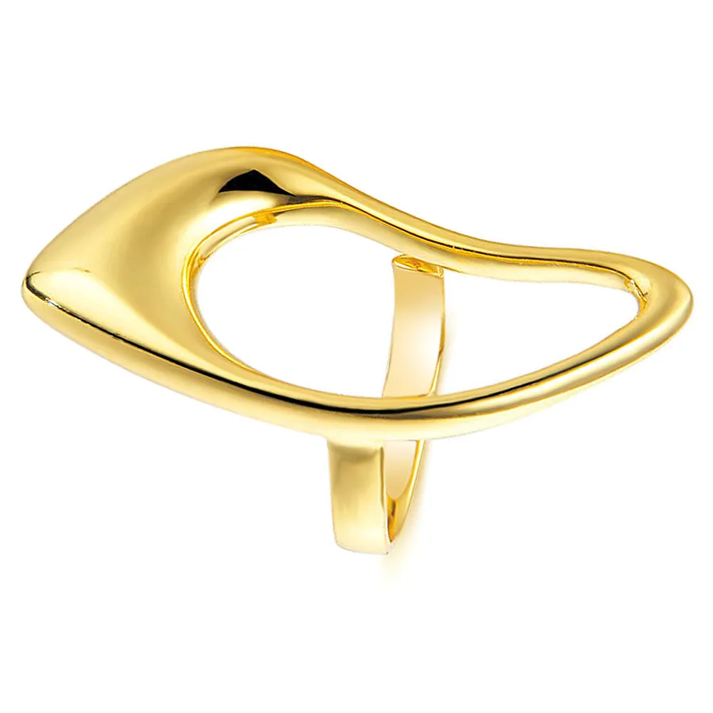 Exaggerated Geometric Skeleton Teardrop Band Ring