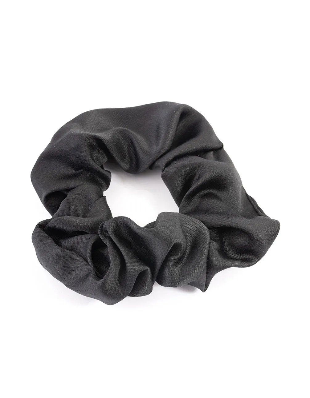 Fabric Black Satin Scrunchie