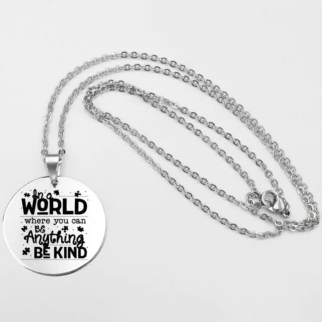 Fashion Stainless steel Necklace Fun Autism Awareness Ribbon Pendant Necklaces Jigsaw Puzzle Piece Children's Jewelry Gift