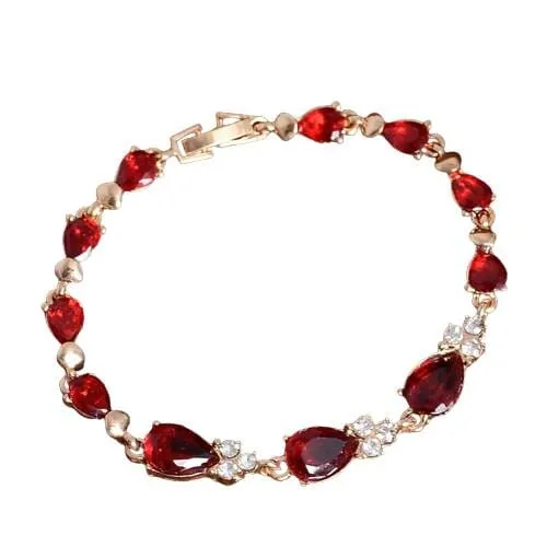 Fashion Water Drop 5 Colors CZ Stones Bracelet