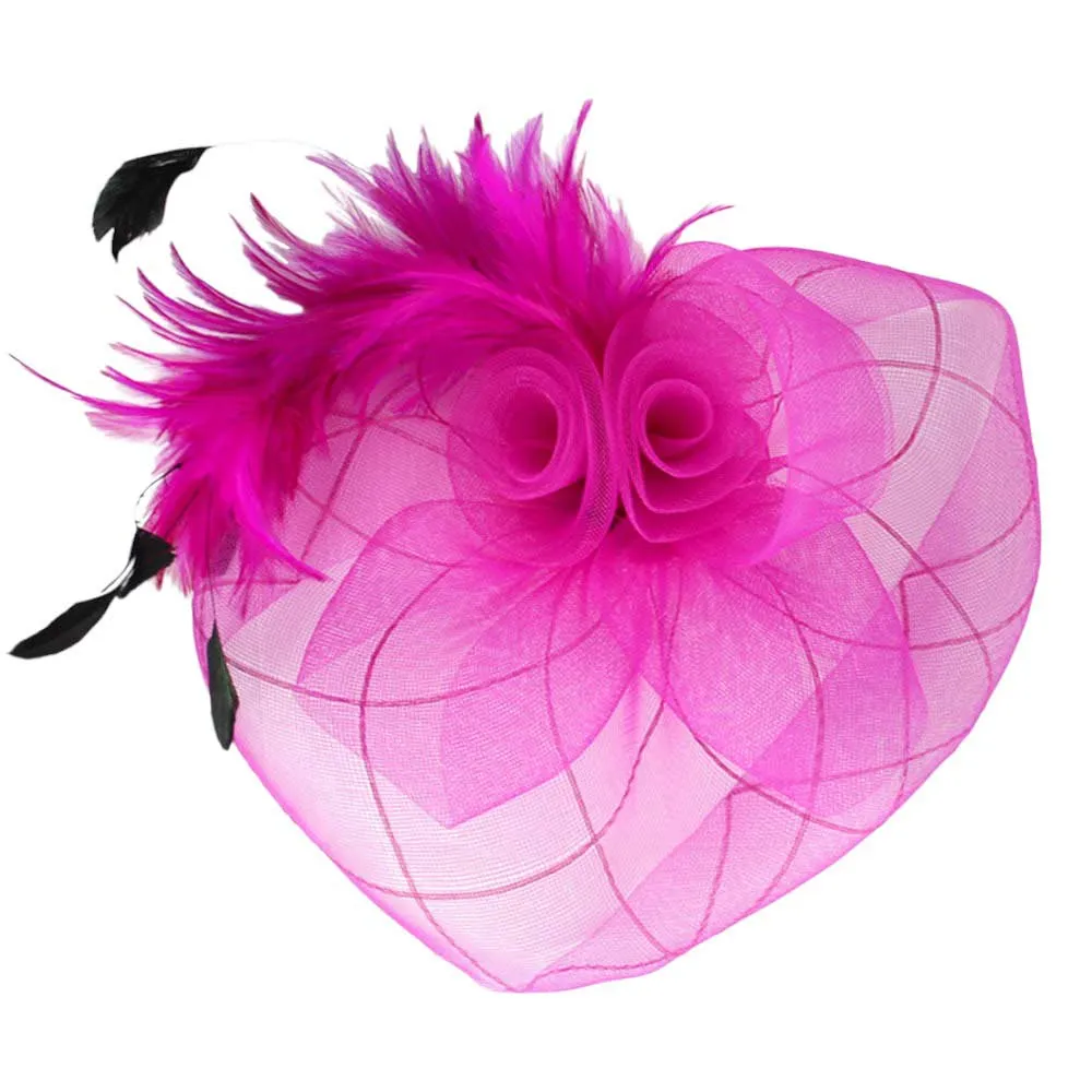 Feather Mesh Flower Fascinator Headband