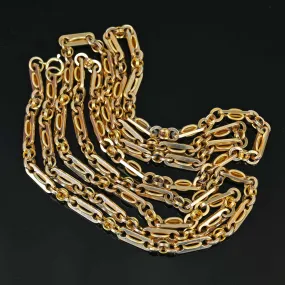 Final Payment Antique Fancy Link 14K Gold Chain Necklace, 40.9 gms