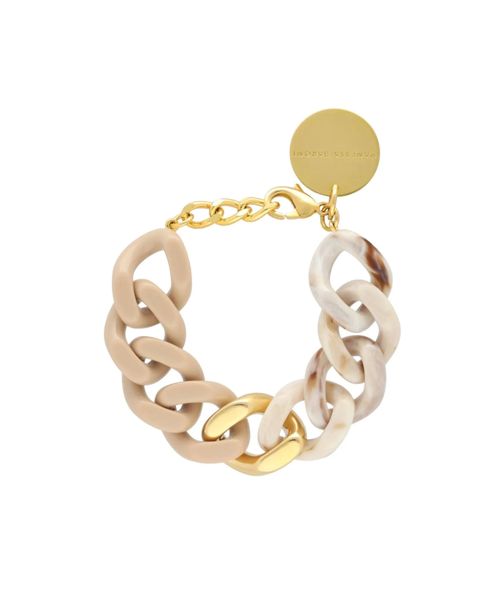 Flat Chain Bicolour Bracelet | Marble & Beige