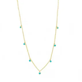 Forged Arizona Turquoise 18k Yellow Gold Necklace