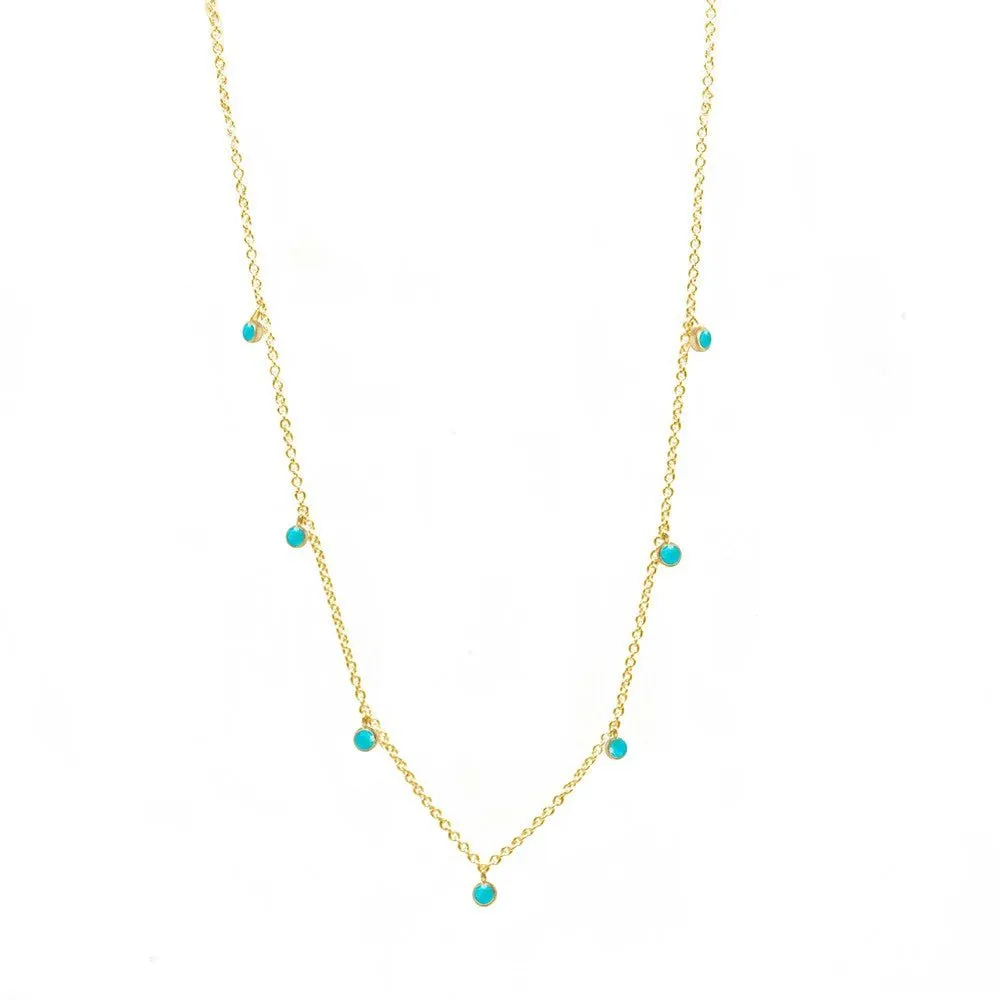 Forged Arizona Turquoise 18k Yellow Gold Necklace