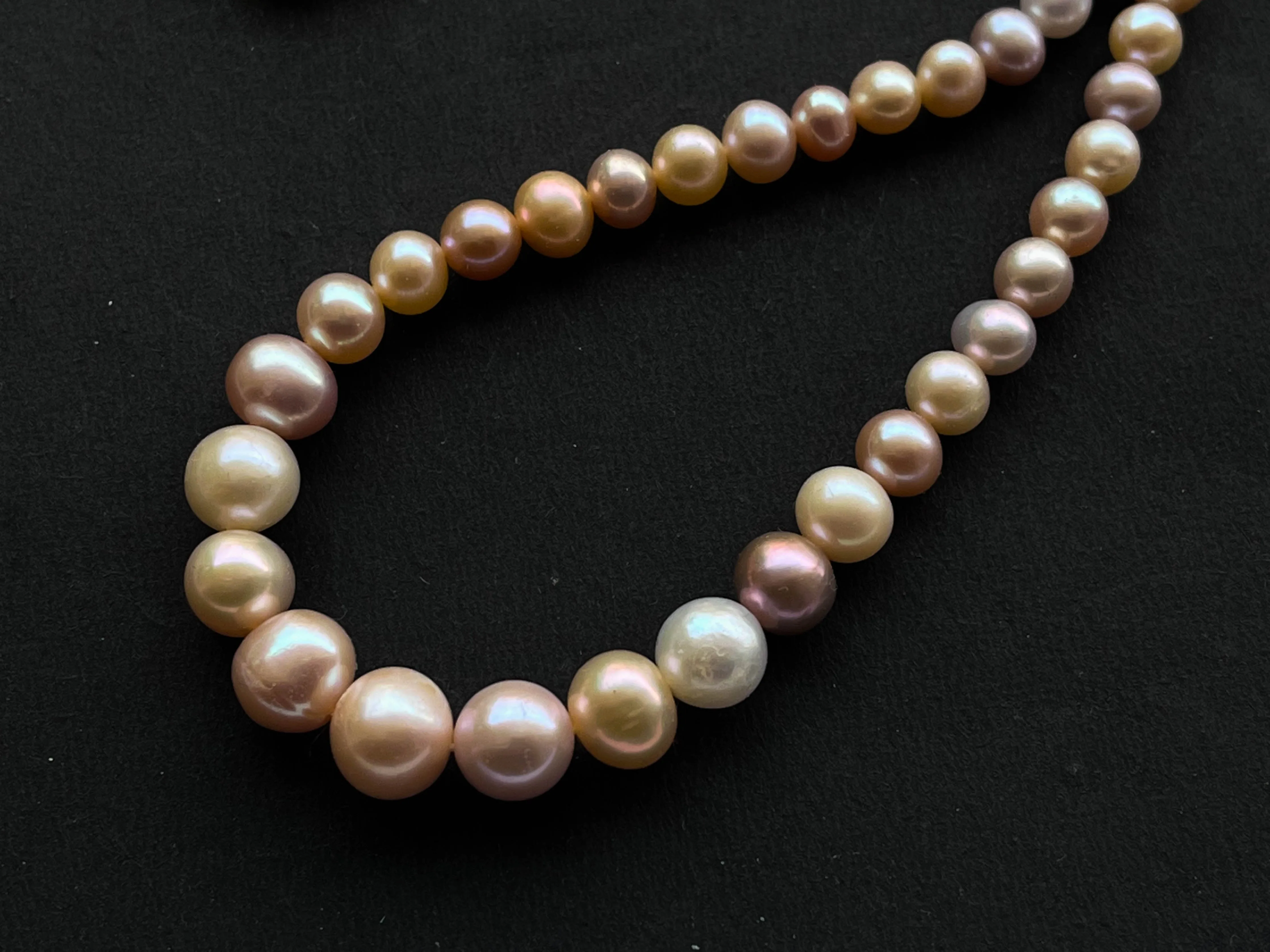 Freshwater Pearl Round Spherical Shape Multi Color Necklace