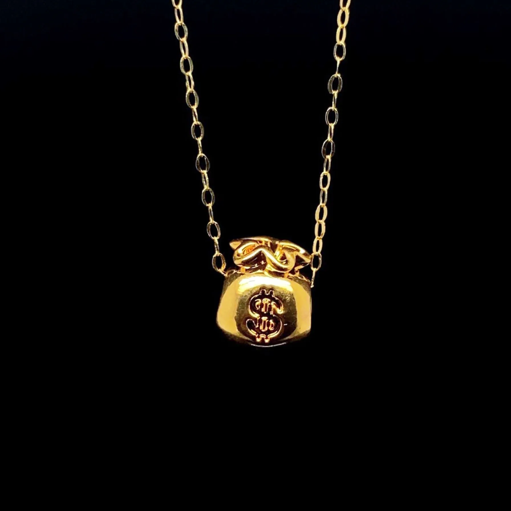 #GOLD2024 | 18K Classic Golden Money Bag Necklace