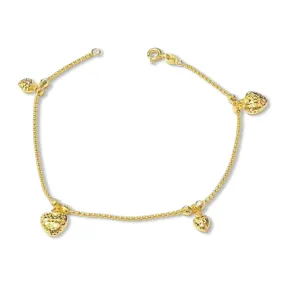 #GOLD2024 | 18K Golden Heart Station Bracelet