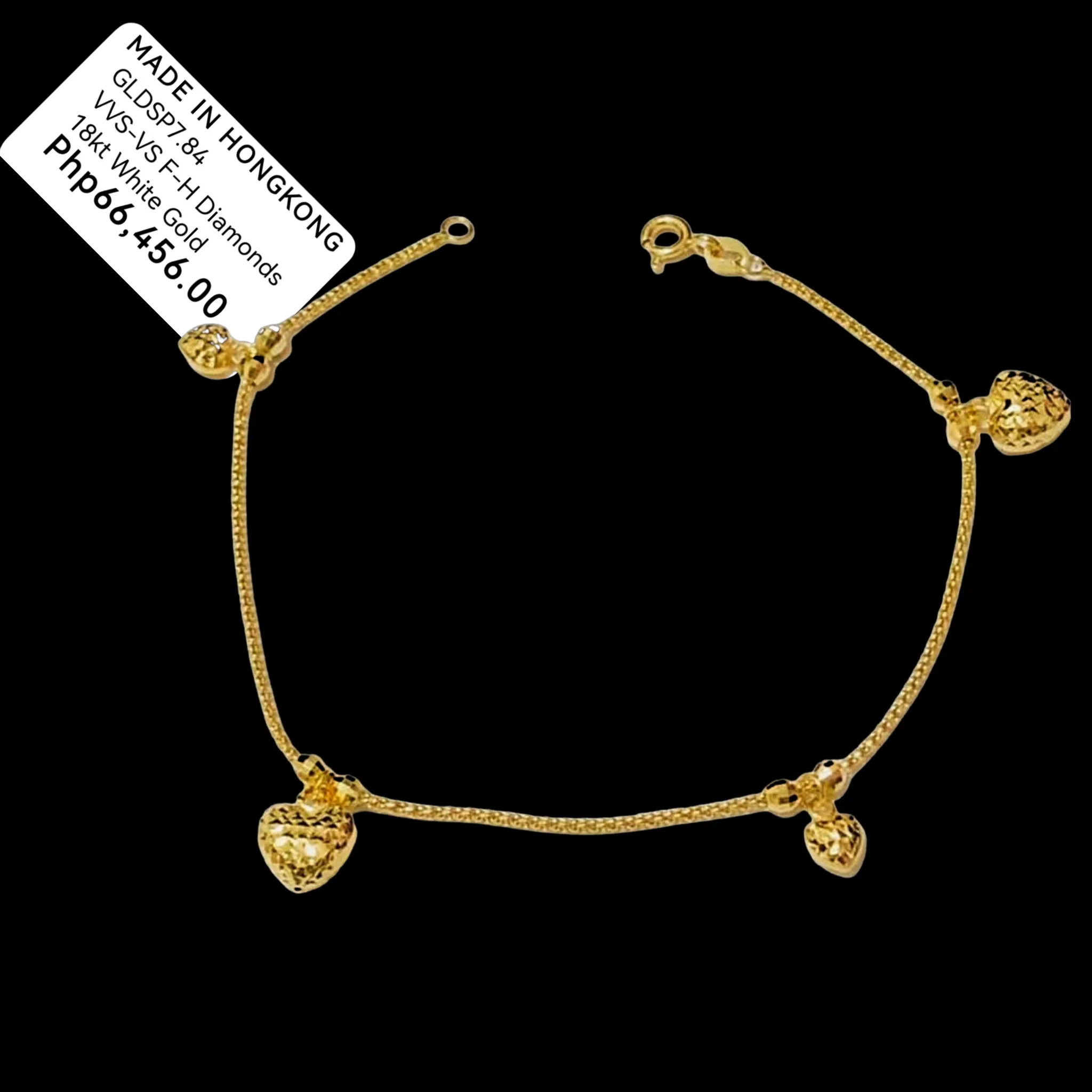 #GOLD2024 | 18K Golden Heart Station Bracelet