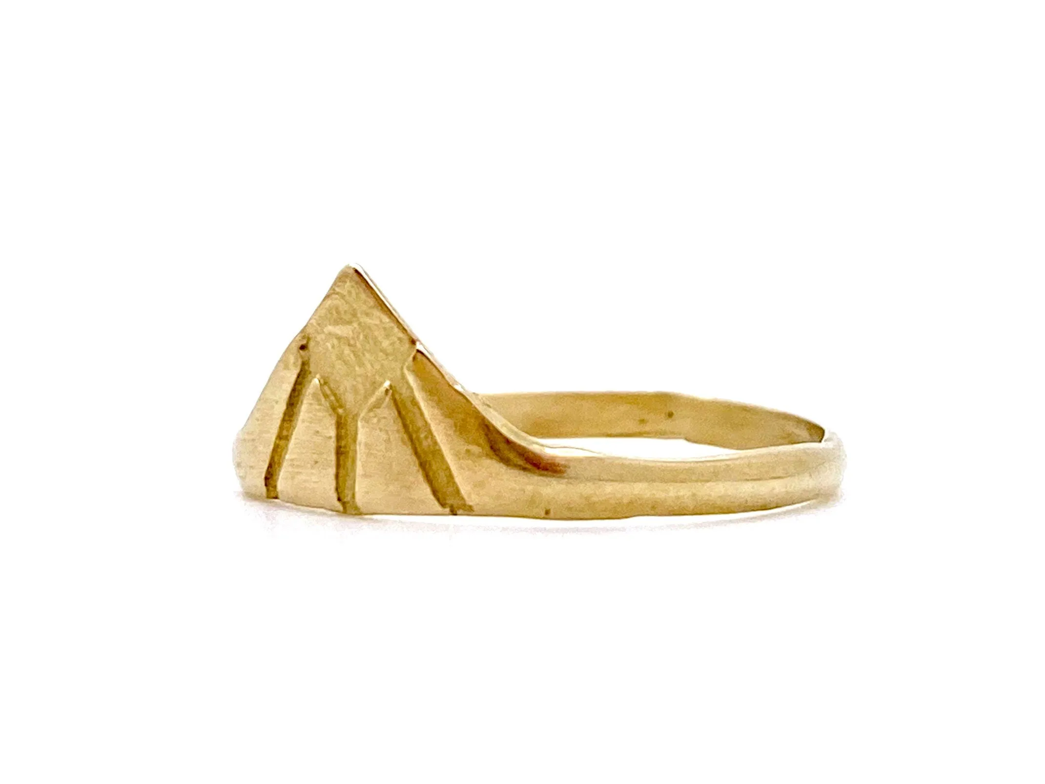 H A N D M A D E / triangle stacker / 14k yellow gold triangular stacking ring