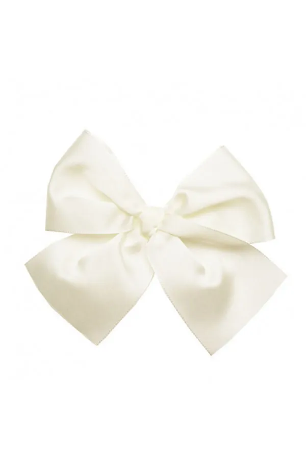 Hair clip with large grossgrain bow Beige