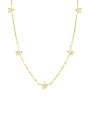 Hallie Diamond Star Necklace 14K