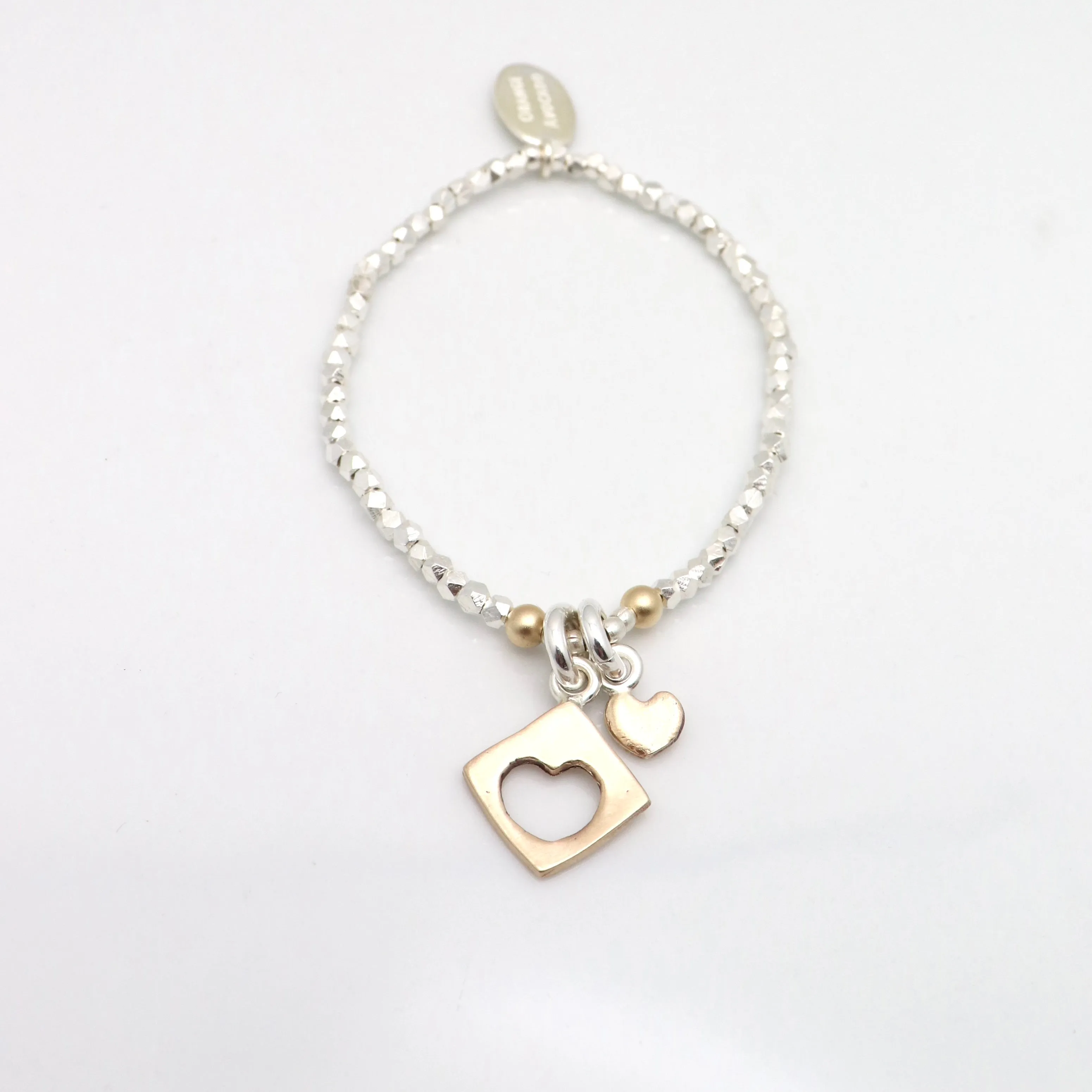 HEART COLLECTION:  CUTOUT HEART NECKLACE - Silver chain