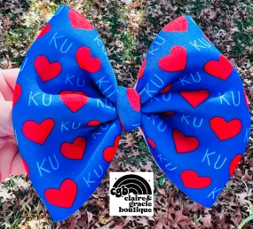 Hearts Kansas Basketball Bow |