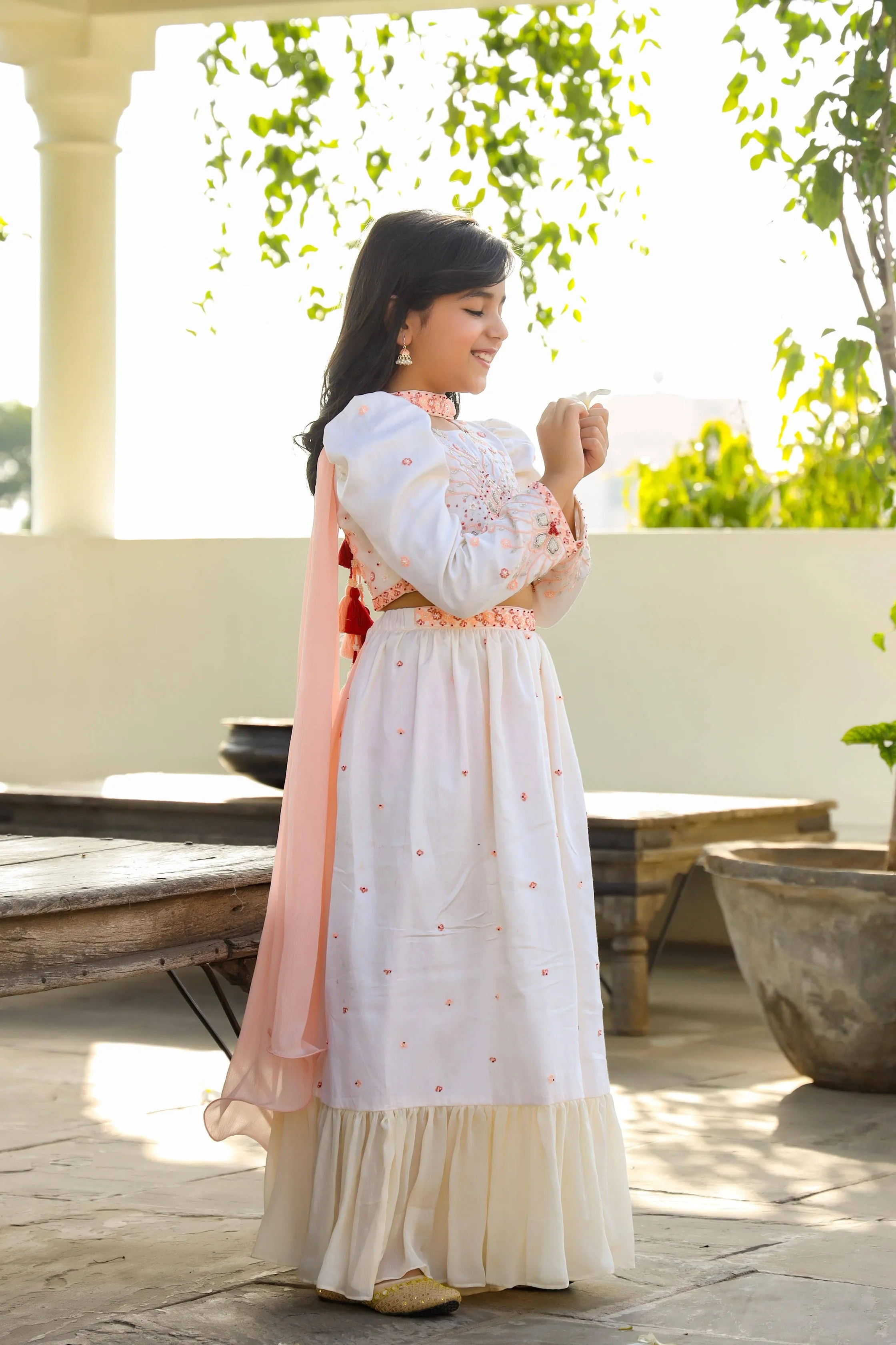 Hera- Organic Vegan Silk Sharara Set For Girls