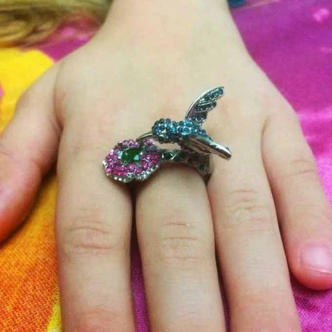 Hummingbird Rhinestone Ring