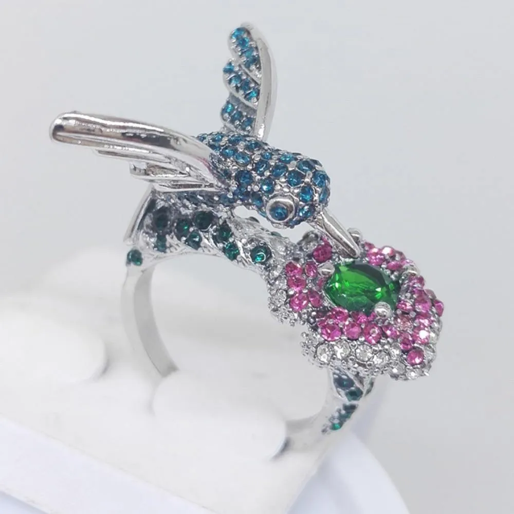 Hummingbird Rhinestone Ring