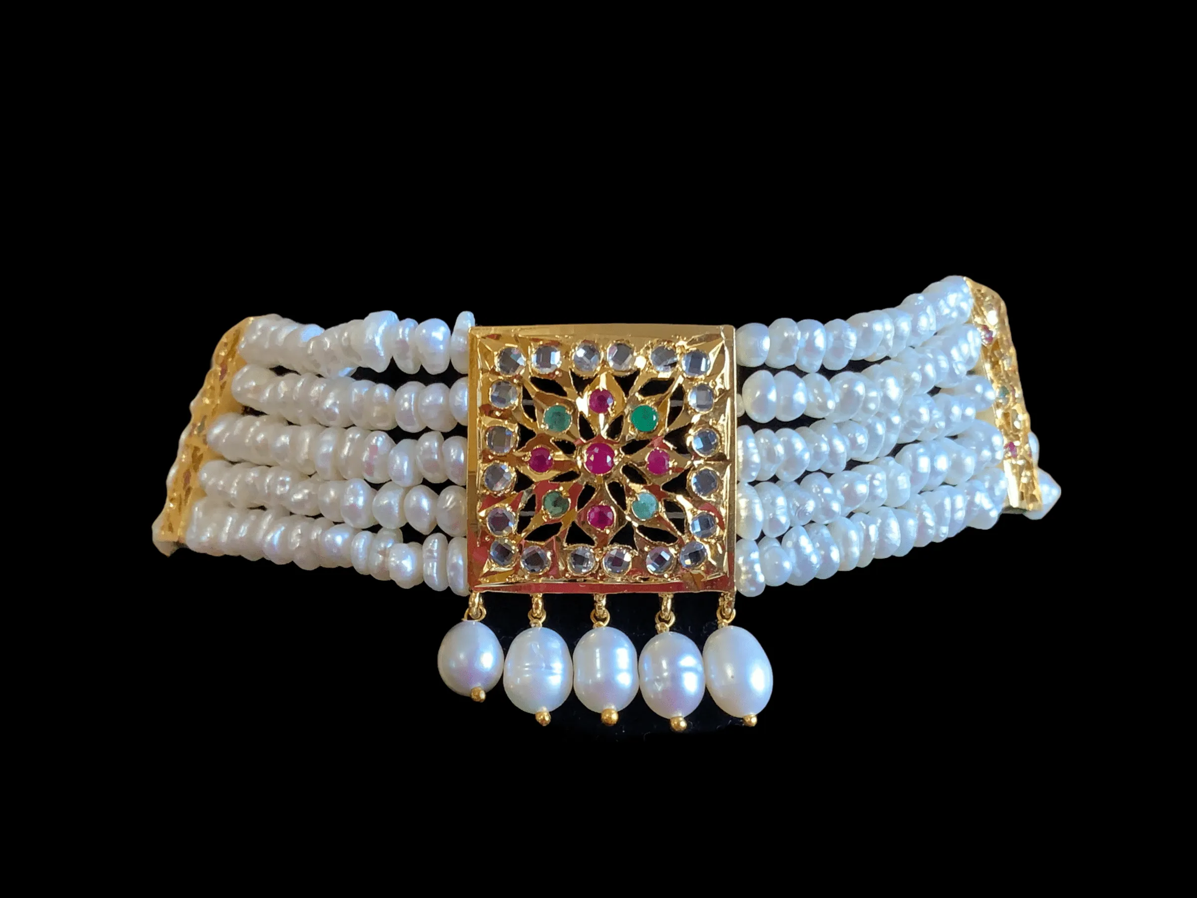 Hyderabadi guluband in gold plated silver