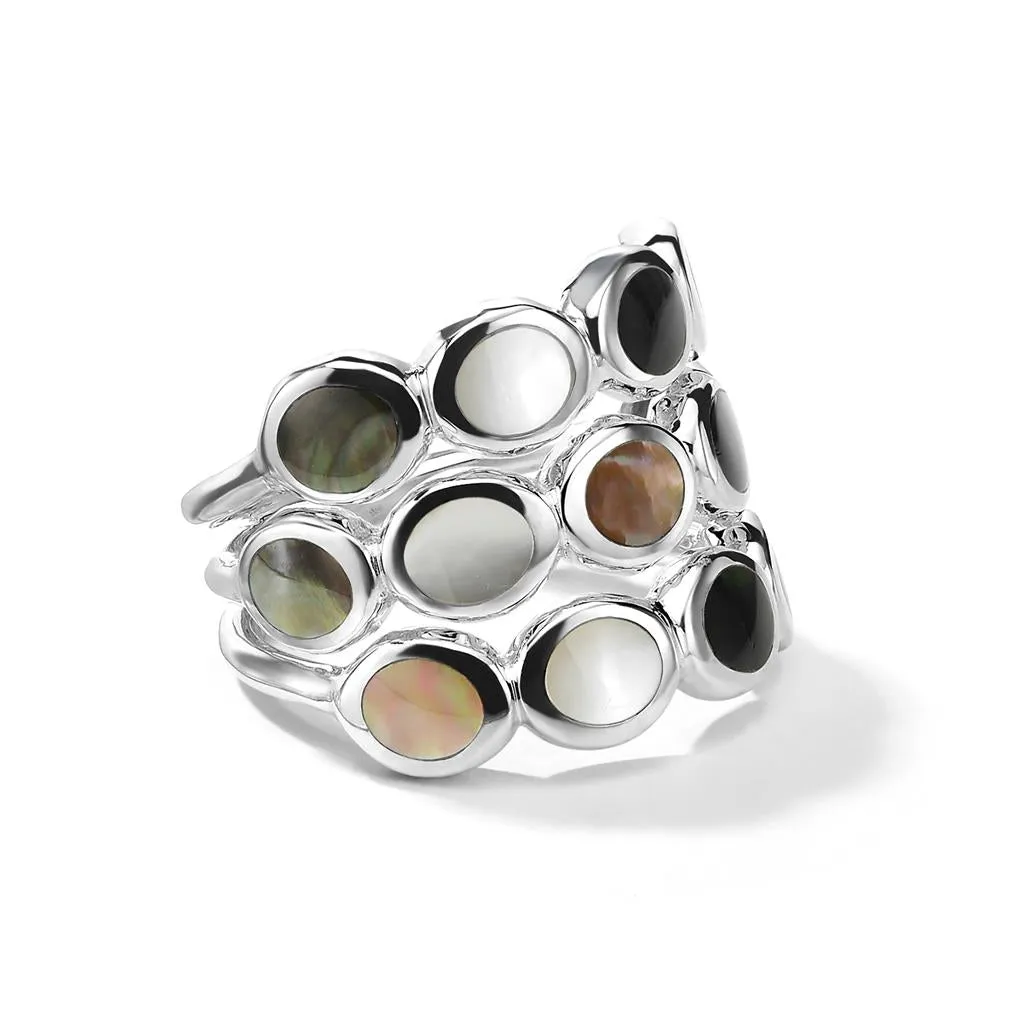 IPPOLITA Polished Rock Candy Silver 3-Band Ring