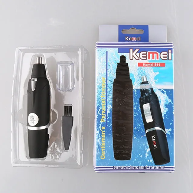 Kemei KM-511 Electric Nose Trimmer For Men Beauty AA Battery Ear Hair Clipper Removal Black Cutting Waterproof