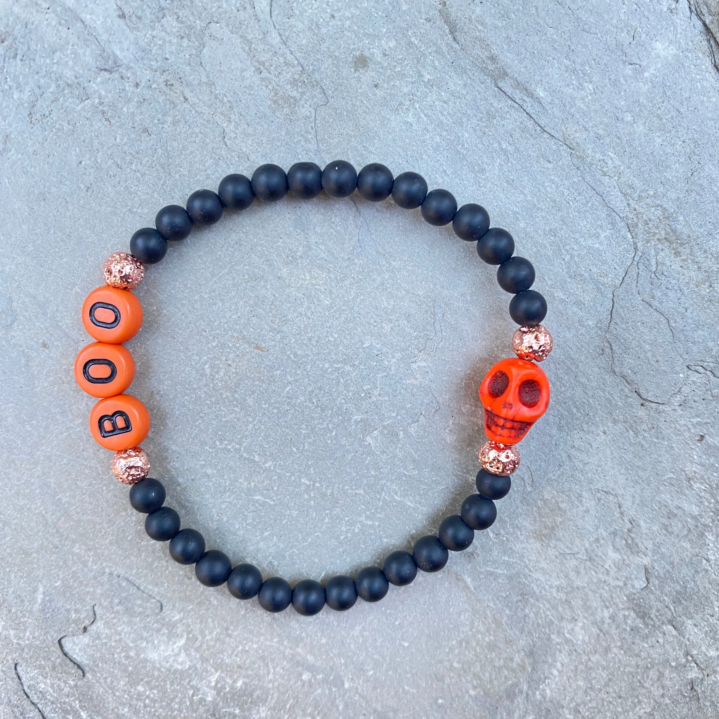 Kids Halloween theme Gemstone Skull Bracelets