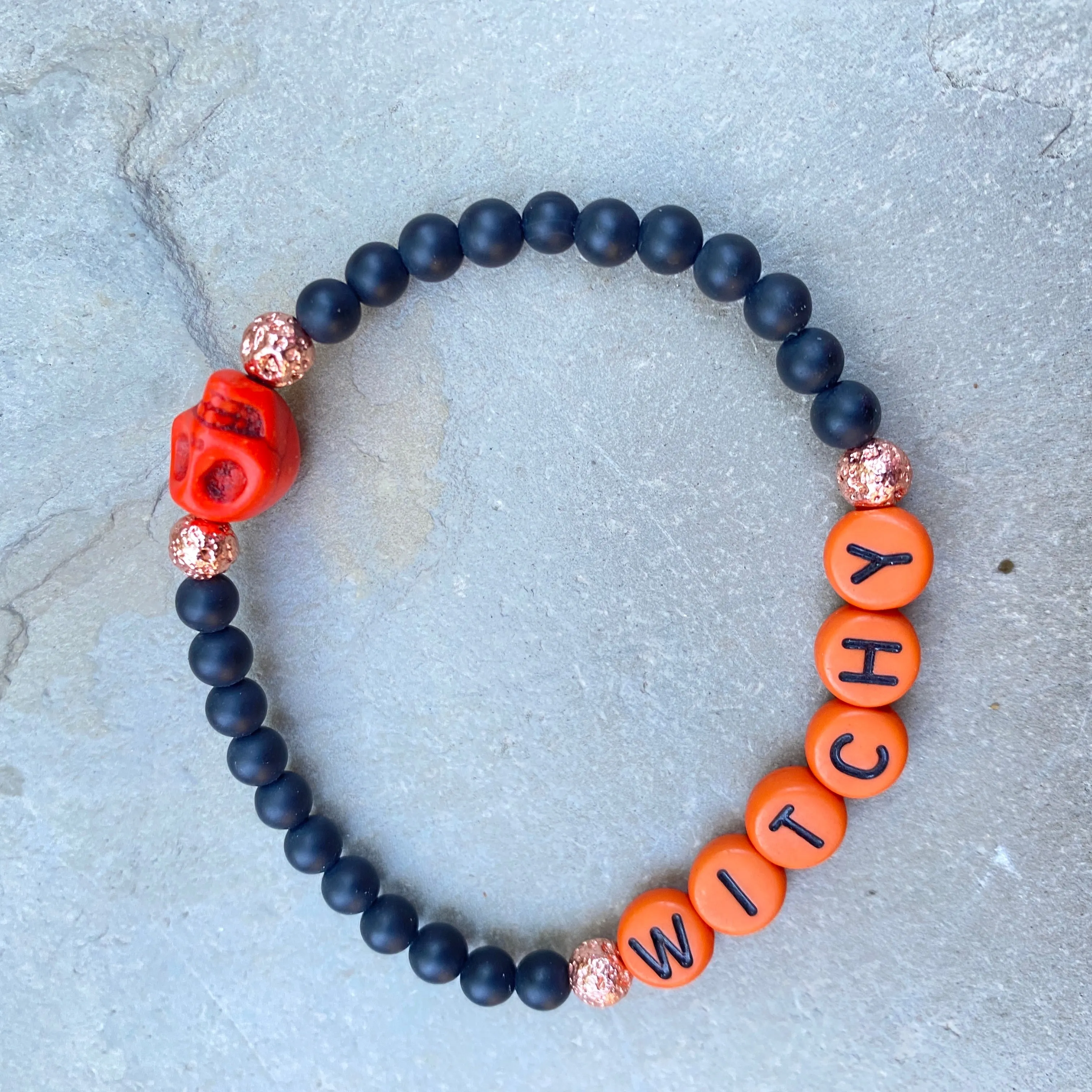 Kids Halloween theme Gemstone Skull Bracelets