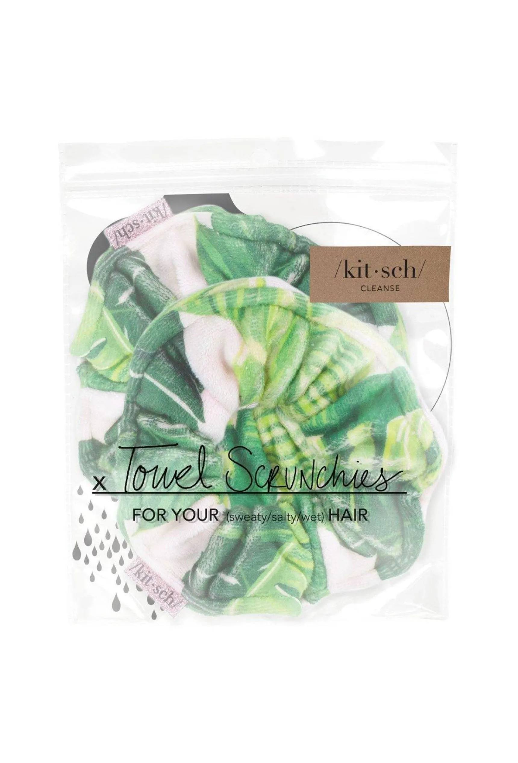 Kitsch Microfiber Towel Scrunchies in Palm Print