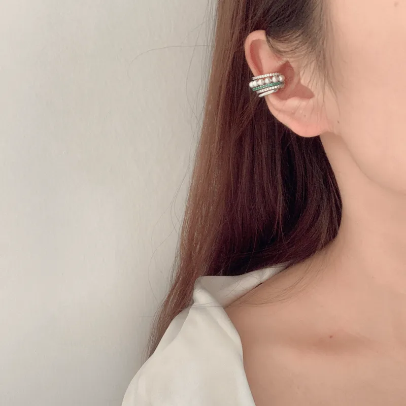 Layer Pearl Ear Cuff Clip on Earrings