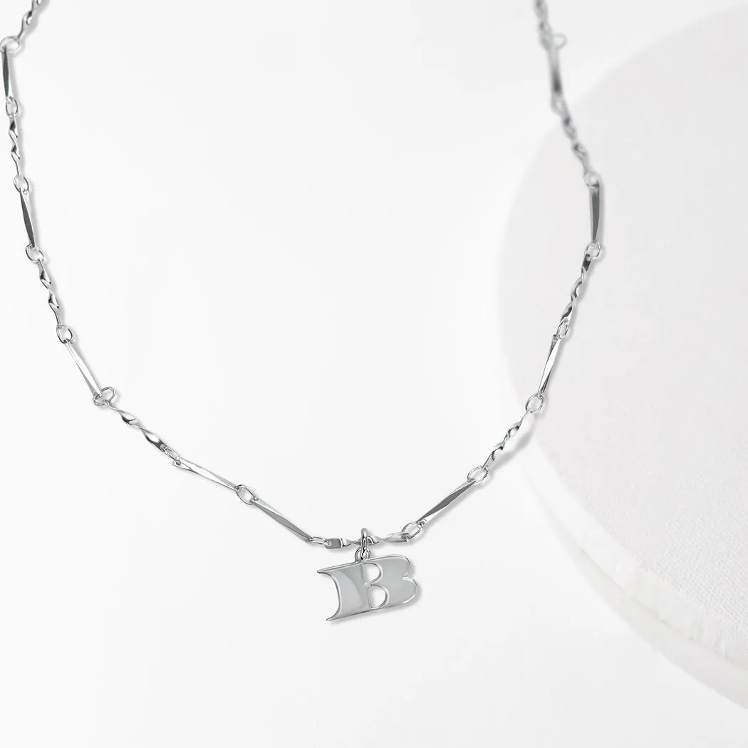 Letter Necklace (B) - Silver