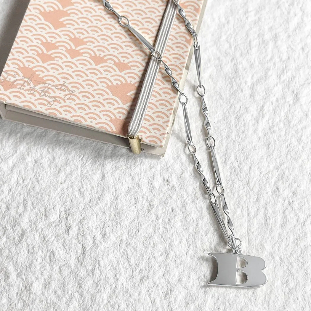 Letter Necklace (B) - Silver