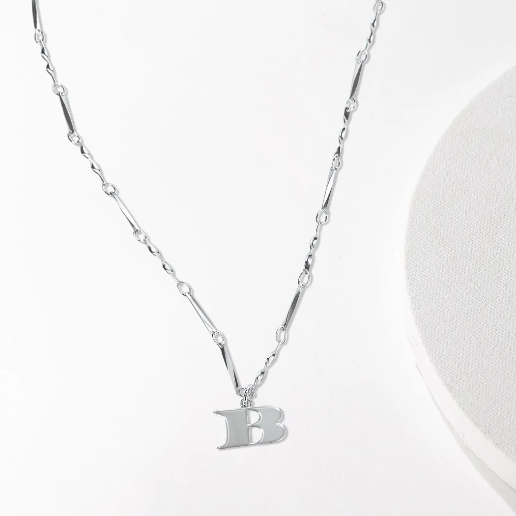 Letter Necklace (B) - Silver