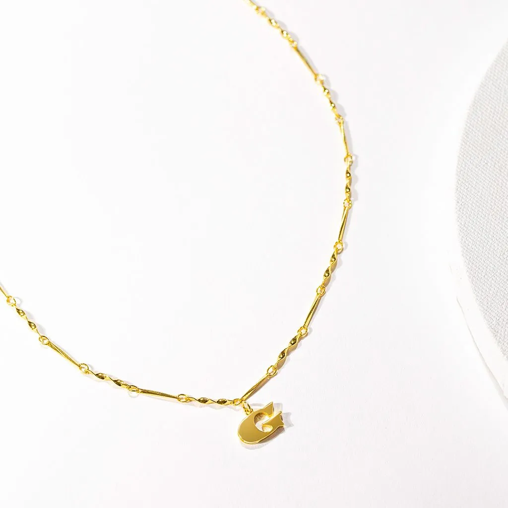 Letter Necklace (G) - Gold