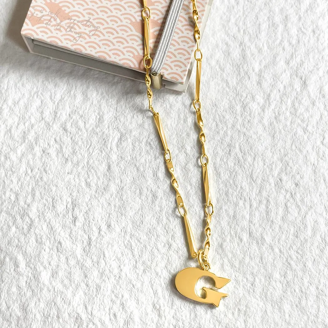 Letter Necklace (G) - Gold